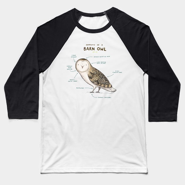 Anatomy of a Barn Owl Baseball T-Shirt by Sophie Corrigan